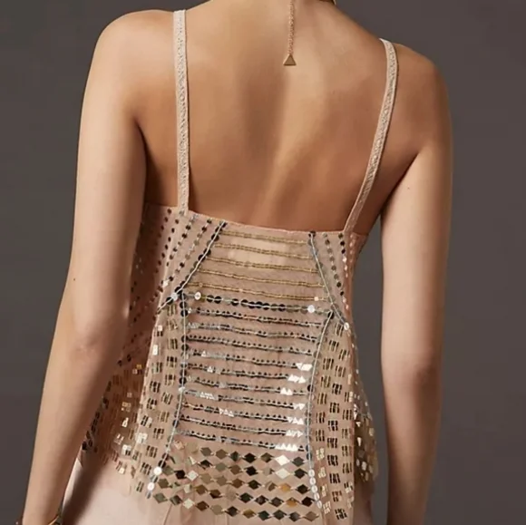 Anthropologie sequin sheer tank - Picture 3 of 8